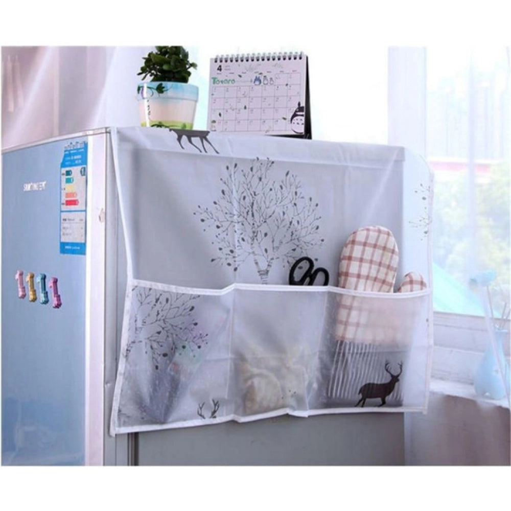 Refrigerator & Microwave Oven Cover – Dustproof, Waterproof, and Heat-Resistant Protective Organizer (Color: Assorted )